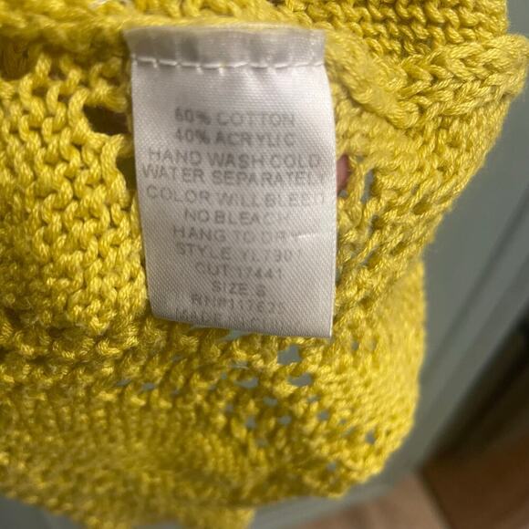 Ya Crochet Tank Size Small Boho Festival Concert Top Yellow Golden - Picture 3 of 4